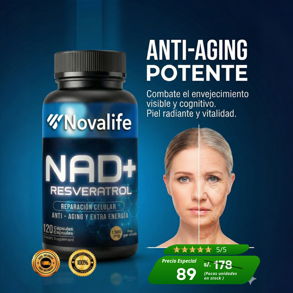 NAD+ Resveratrol – Energía Celular y Antienvejecimiento