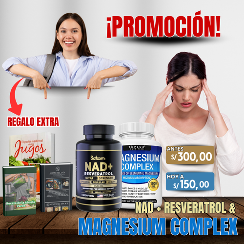 Combo Energía & Calma – NAD+ Resveratrol + Magnesium Complex